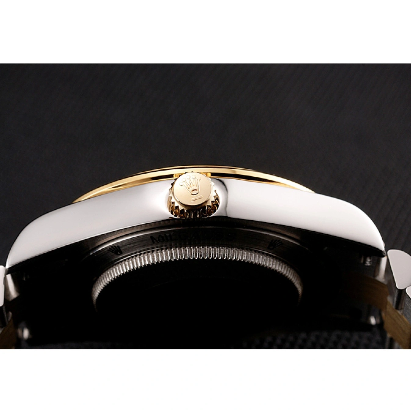 Rolex aaa copy Tone Bracelet Rolex Day-Date Two Black And 1454105 Swiss Dial Rubies Diamonds 1026